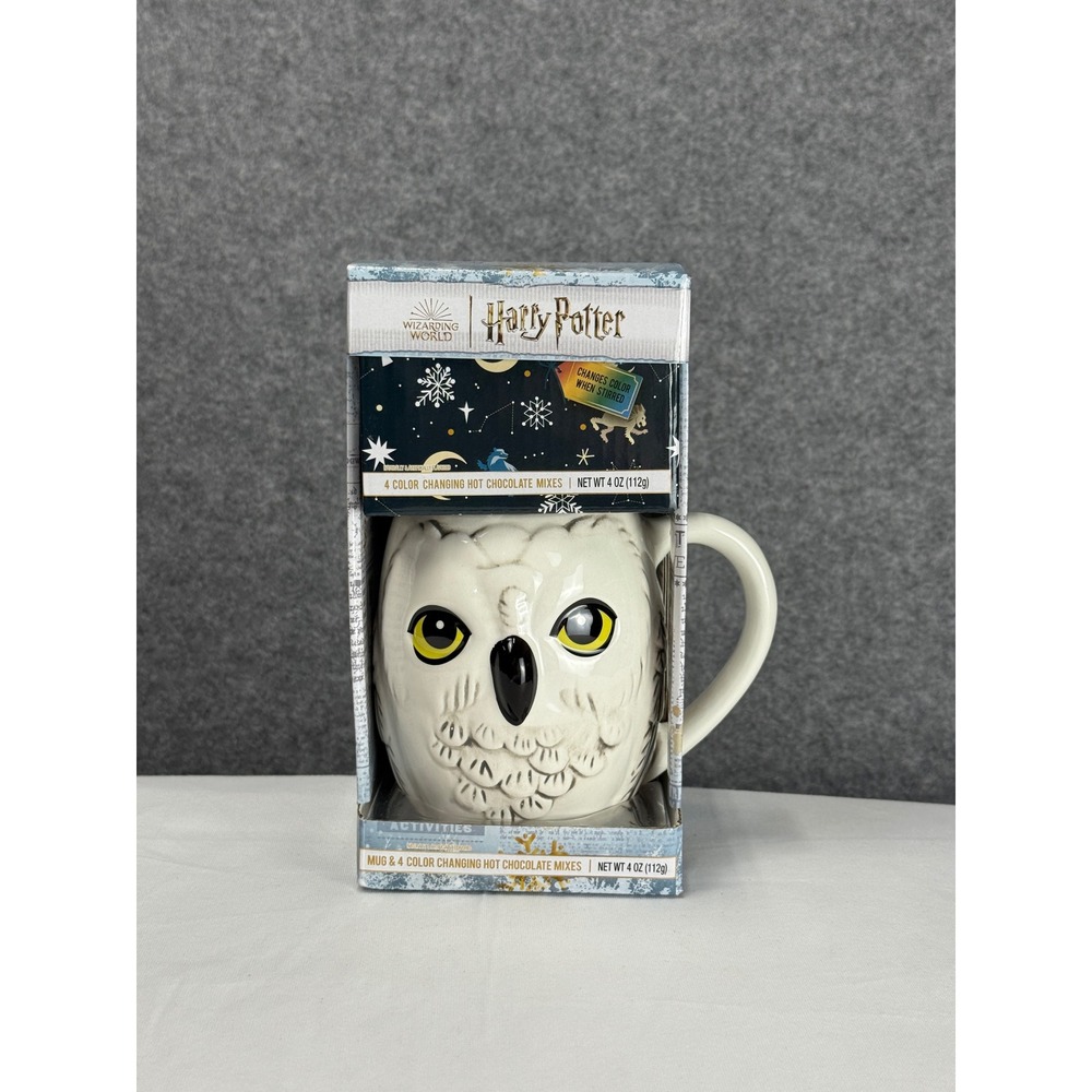 Harry Potter Hedwig Owl Sculpted Ceramic Mug & Color Changing Hot Chocolate Set